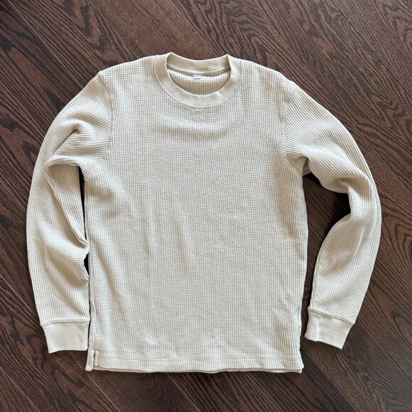 Uniqlo Waffle Shirt in Cream - Picture 1 of 4